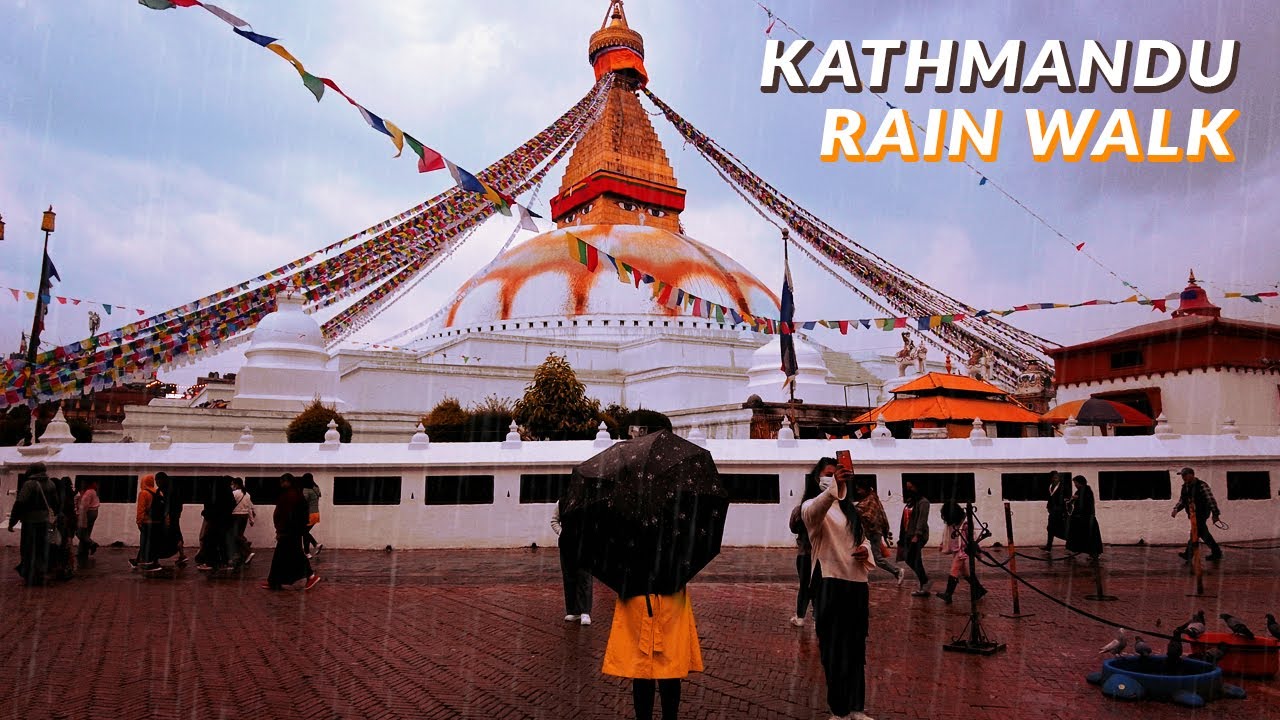 Winter Rainfall before Spring in Kathmandu City | Boudhanath Stupa - World Heritage Sites of Nepal