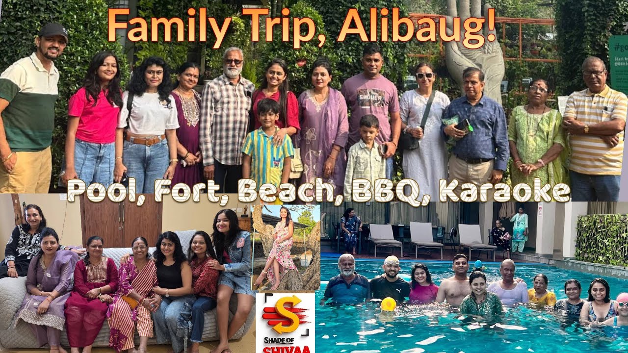 अलिबागचा Shade of Shivaa चा फॅमिली व्लॉग -Family Fun, Pool Party, Karaoke, Full Moon BBQ & Beach Fun