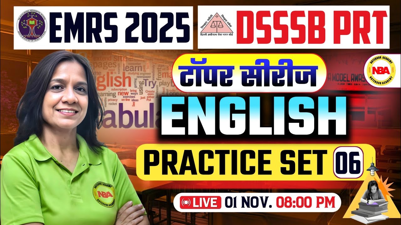 EMRS 2025 | DSSSB PRT Topper Series | English Practice Set 6 | Vibha Mam
