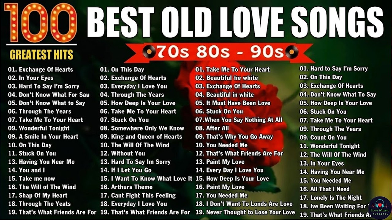 🌹 GREATEST HITS OF LOVE SONGS 70S 80S 90S | BEST 100 LOVE SONGS MEDLEY ...