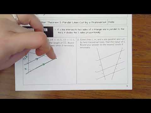 8.11- Side Splitter Theorem & Parallel Lines Cut by Transversals