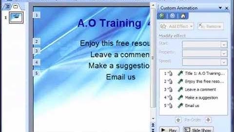 Animation in PowerPoint 2003