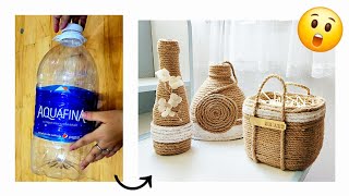 Plastic Bottle Reuse Life Hacks | DIY containers with cardboard and rope ✨