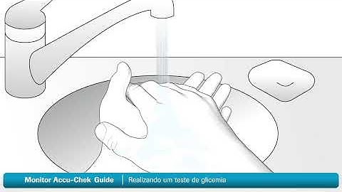 Realizando um teste de glicemia com o Accu-Chek Guide