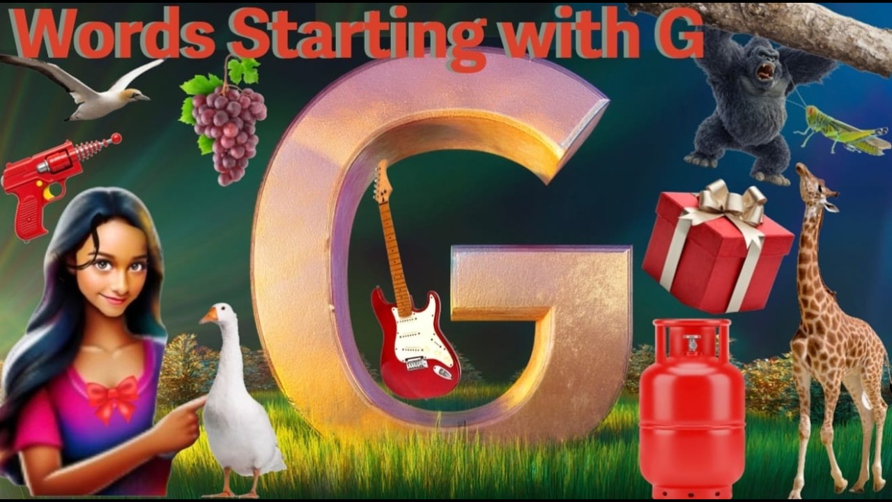 Learn words starting with 'G' ! Top 20 'G' Words for pre schoolers kids Boost Your Vocabulary GI 🐐👧🎁
