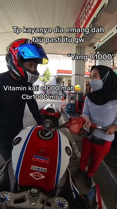 Reaksi kocak Teteh pom bensin ke anak moge 😭 #fyp #viral #cbr1000rr #cbr