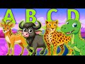 ABC Colorful Safari Animals Diving Song | Nursery Rhymes | ABC Songs | ABC Nursery Alphabet Songs 