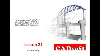 AxisVM x4 English - Lesson 21/49 - Menu Help