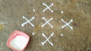 6×2 Dots Rangoli designs 🌷 Easy simple rangoli design 🌷 Daily rangoli design 🌷
