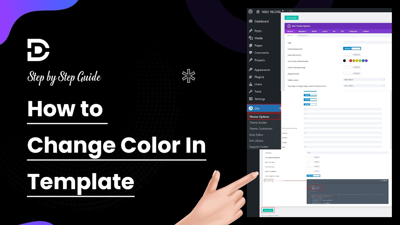 How to Change Color In The Architecture Divi Layout - YouTube