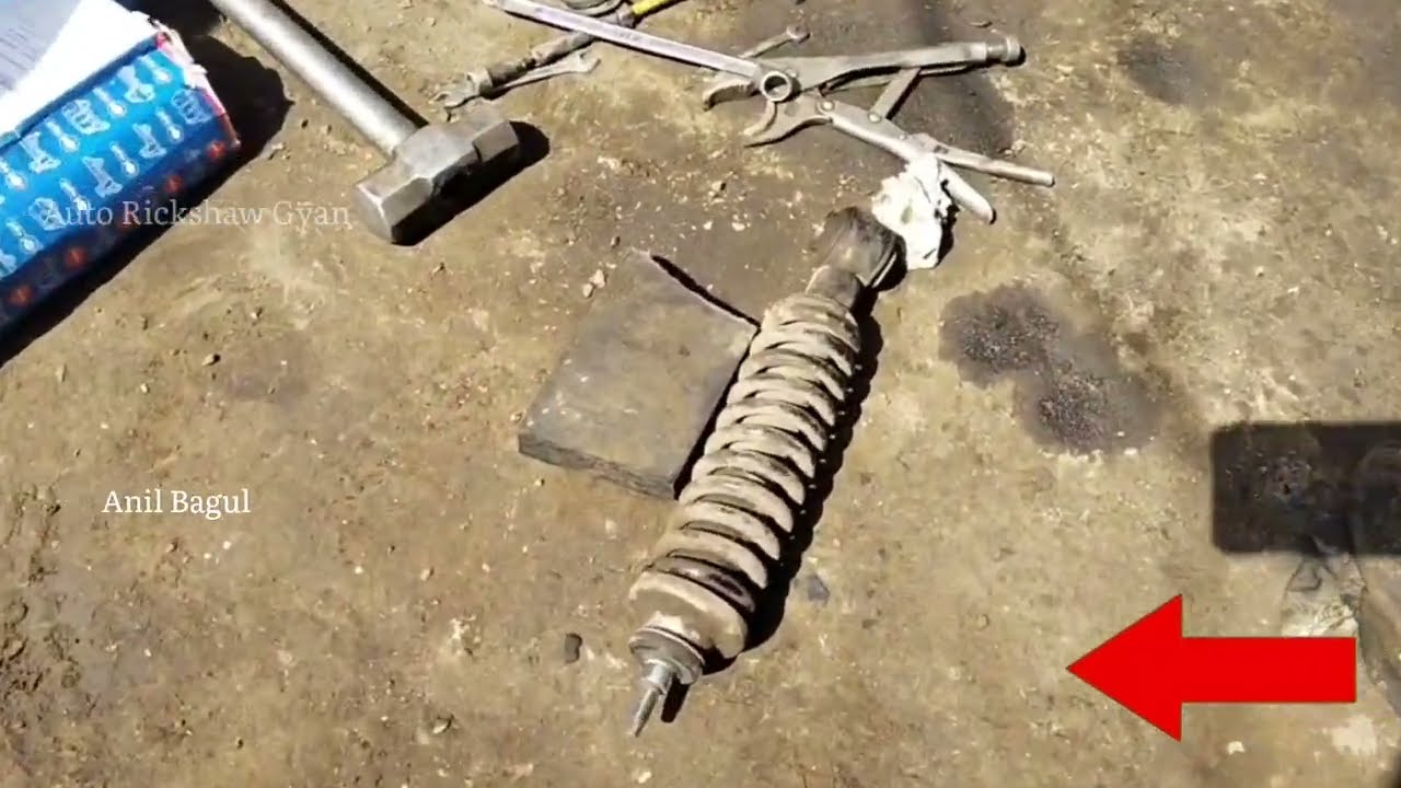 Rear shock Absorber change  Bajaj Auto Rickshaw 4Stroke l How to replace Rear shock Absorber 2stroke