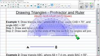 048 - Constructions and Loci - Drawing Triangles - Protractor and Ruler - Angle-Side-Angle (ASA)