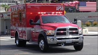 New LAFD Advanced Provider 58's ambulance responding with siren and lights