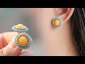 Summer stud beaded earrings. How to make earrings. Jewelry making