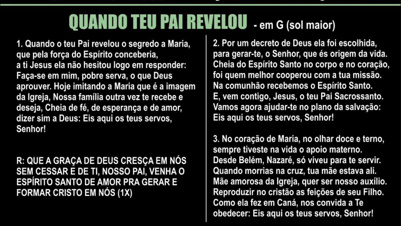 QUANDO TEU PAI REVELOU -  Karaokê / Playback em G - Por Angel S Silva