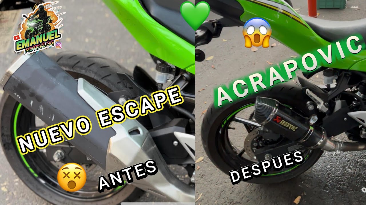 De Stock a Bestia: 🤯 Cambio de Escape a mi Kawasaki 💚 Akrapovic 😱| ¡Escucha el Antes y Después! 🥵🔥