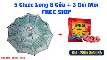 Chỉ 280k Có Ngay 5 Lưới Bát Quái ô 8 Cửa + Tặng 3 Bịch Mồi  Free Ship - LH 0982510555