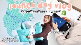 LAUNCH DAY VLOG *small business owner* | packing 50+ orders, launch fails, & more