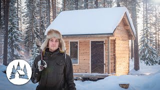 I built a tiny LOG CABIN in my backyard | From start to finish