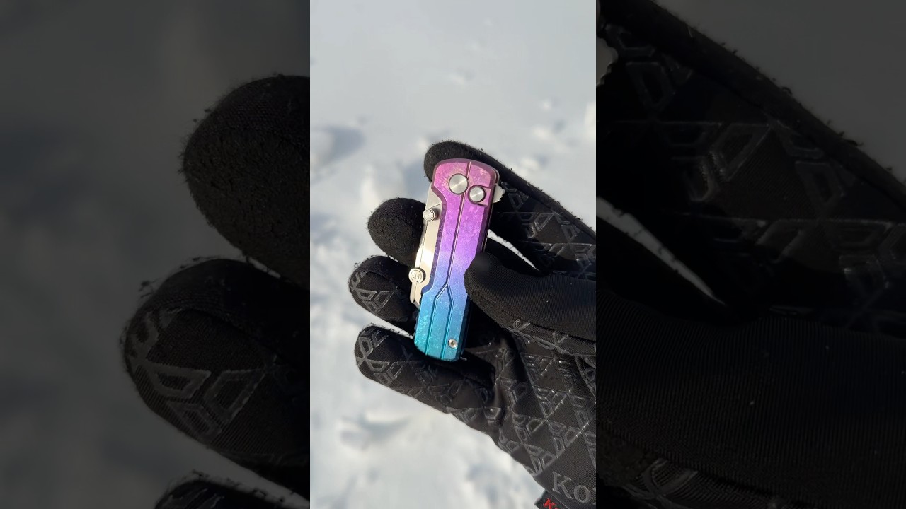 Потрескавшийся титановый нож U1 Ultra с потускневшим анодированием 🩵 💜 