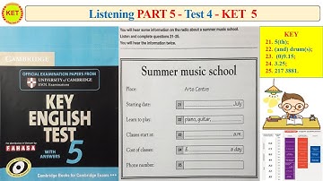 KET 5 Listening Part 5 Test 4 (Transcript + Key)