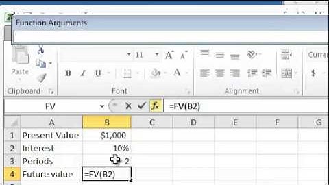 Calculating Future Value Using Microsoft Excel-Annual Compounding