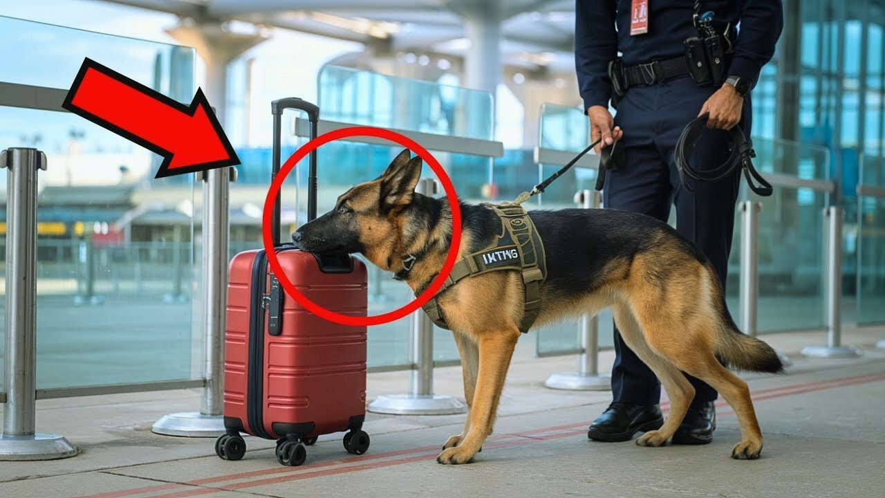 El perro corrió hacia la maleta y empezó a ladrar. Al abrirla, la policía empezó a llorar.