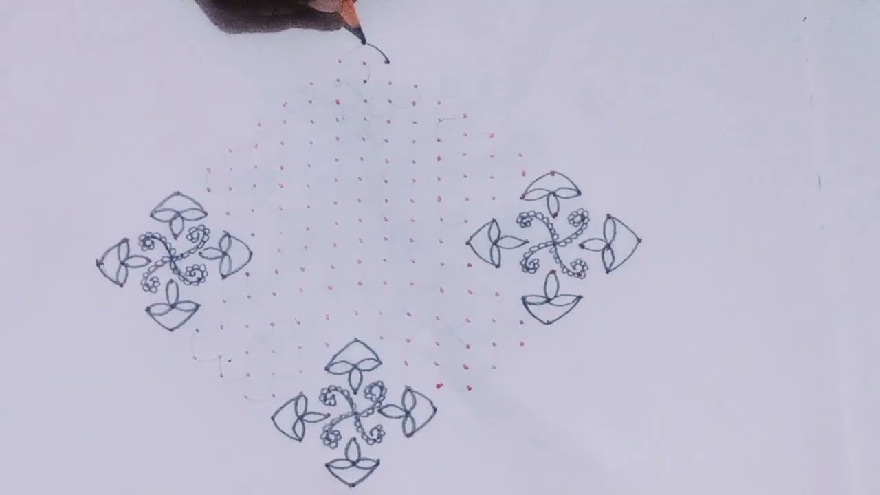 Deepam Rangoli design 🌷21*1🌷Easy muggulu // kolam designs🌷🌷