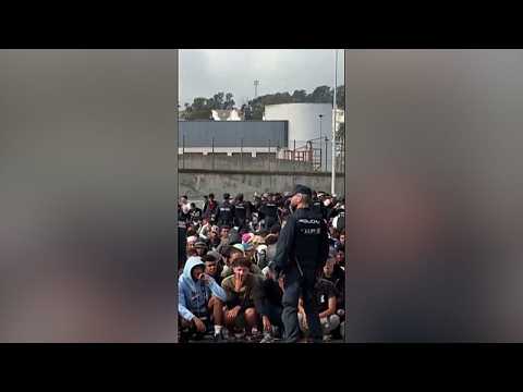 Video shows migrants running towards temporary camp in Ceuta