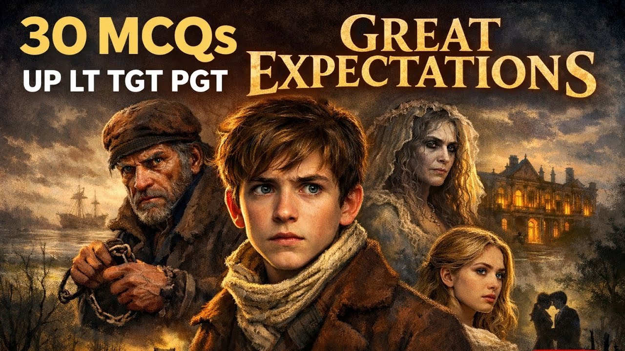 Great Expectations by Charles Dickens UP LT,TGT, PGT 30MCQs class by Englishदुनियाँ707