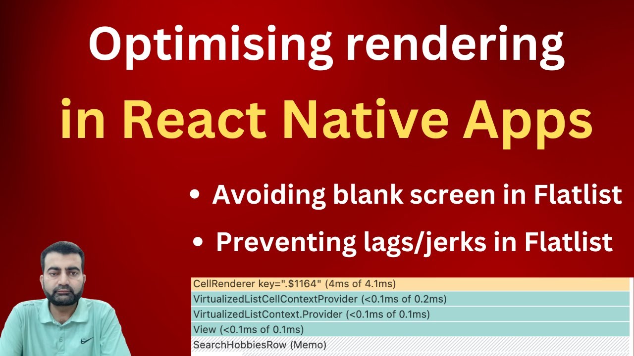 Optimising rendering in React Native apps - YouTube