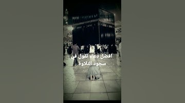 افضل دعاء تقول في سجود التلاوة الشيخ بدر المشاري