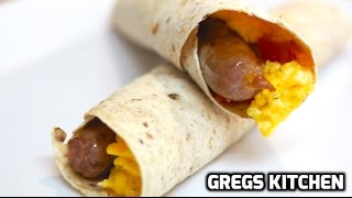 CHEESY EGG AND SAUSAGE BREAKFAST BURRITO  Greg's Kitchen