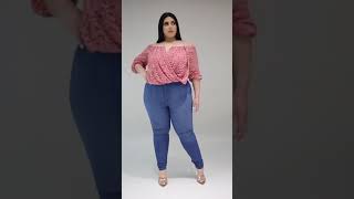 Plus Size Top & Jeans Fashion Big Big Booty