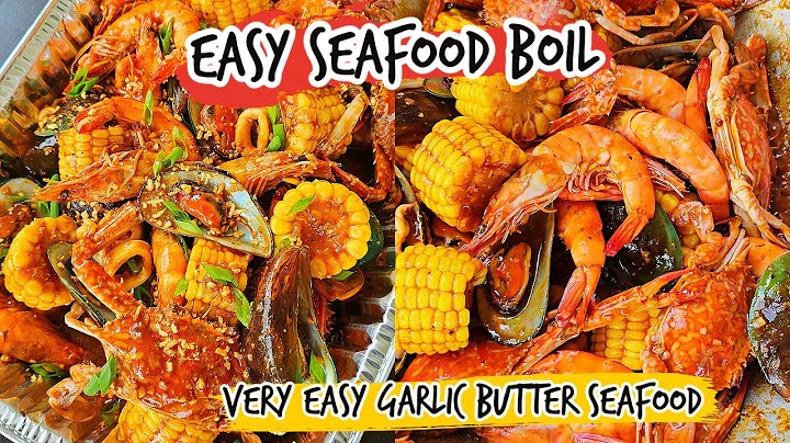 SEAFOOD BOIL | Easy Garlic Buttered Seafoods | MIXED SEAFOODS
