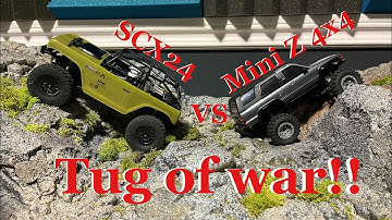 Axial Scx24 VS Kyosho Mini Z 4x4! Tug-o-War