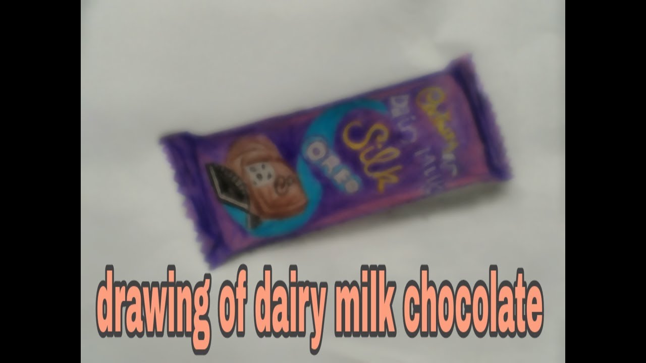 Drawing of dairy milk chocolate. /make arts YouTube
