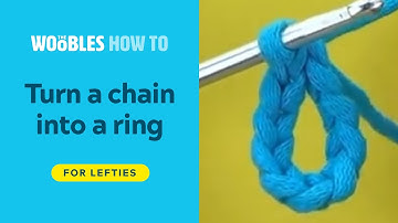 Left-handed crochet: How to crochet a chain and join it to form a ring