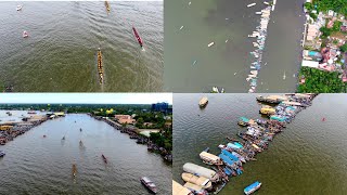 Kerala Snake boats cut through the water, in rapid progress race on Punnamada Lake in Alappuzha