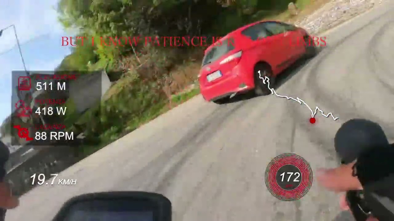 Simone Vieceli - Passo di Croce D'Aune (BL-ITA) KOM (6,15 w/kg for 25 min with data overlay)