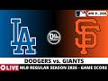 LOS ANGELES DODGERS VS SAN FRANCISCO GIANTS ⚾️ MLB Game Score Radio Play-by-Play