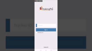 Trakingpro mobile app login tutorial. screenshot 1