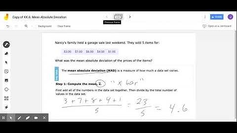 IXL A1 KK.6 Ex. 1: Mean Absolute Deviation - Google Jamboard