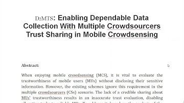 D2MTS Enabling Dependable Data Collection With Multiple Crowdsourcers Trust Sharing in Mobile Crowds