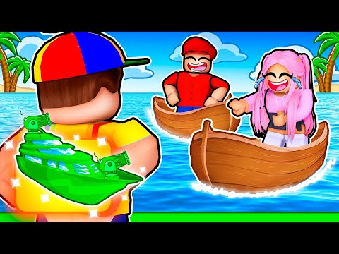 I Pretended to be a NOOB in Roblox Build a Boat, Then Used a $100,000 Boat!