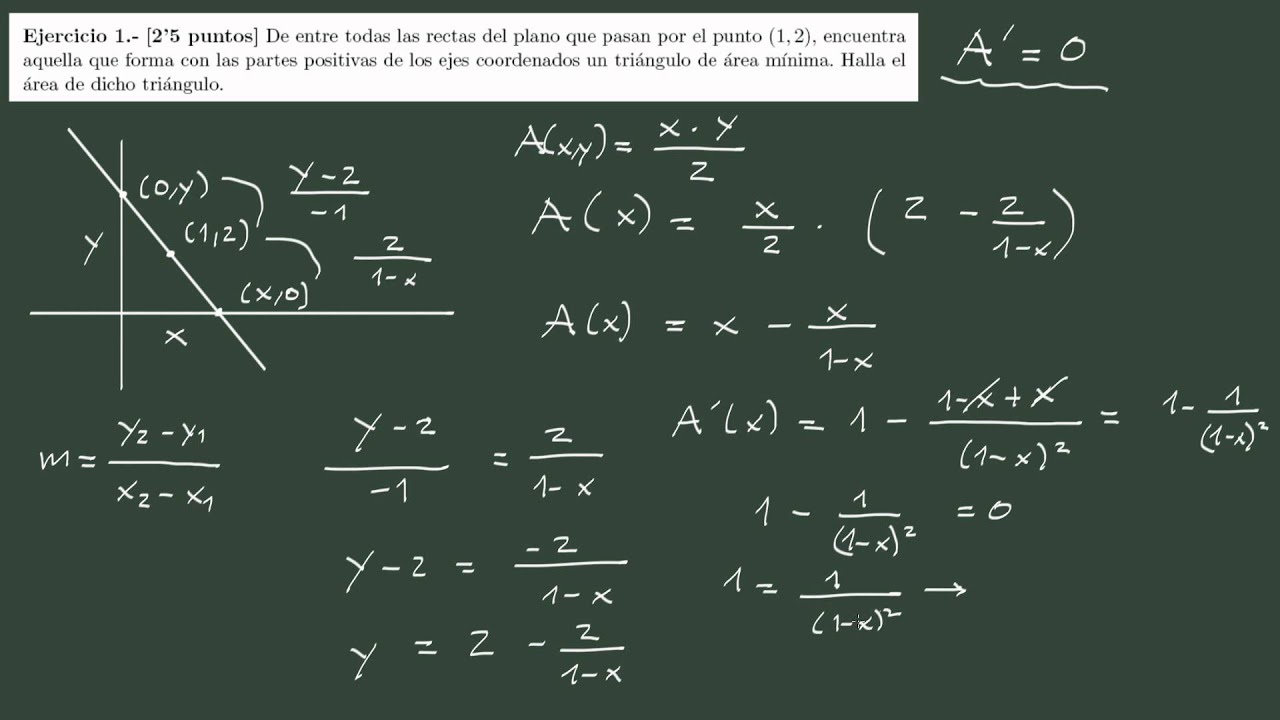5 Ejercicio 5 Optimizacion Recta Que Forma Un Triangulo De Area