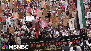 Demonstrators protest in Milwaukee outside RNC