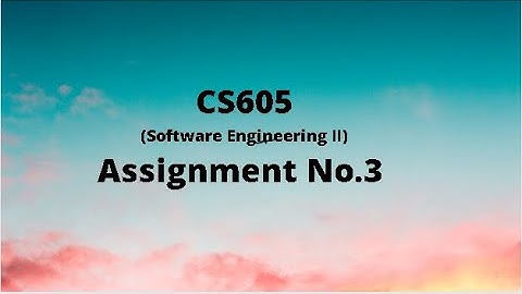 CS605 (Software Engineering II) Assignment No.3 Idea Solution