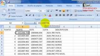 Pasar coordenadas de excel a autocad con detalles