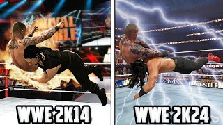 Wwe 2K24 Roman Reigns Spear Evolution In Wwe Games Wwe 2K14 - Wwe 2K24